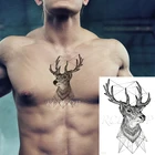 Водонепроницаемая Временная тату-наклейка олень рога Мода геоматические поддельные тату флэш-тату Ручная Рука ножка искусство для мужчин и женщин
