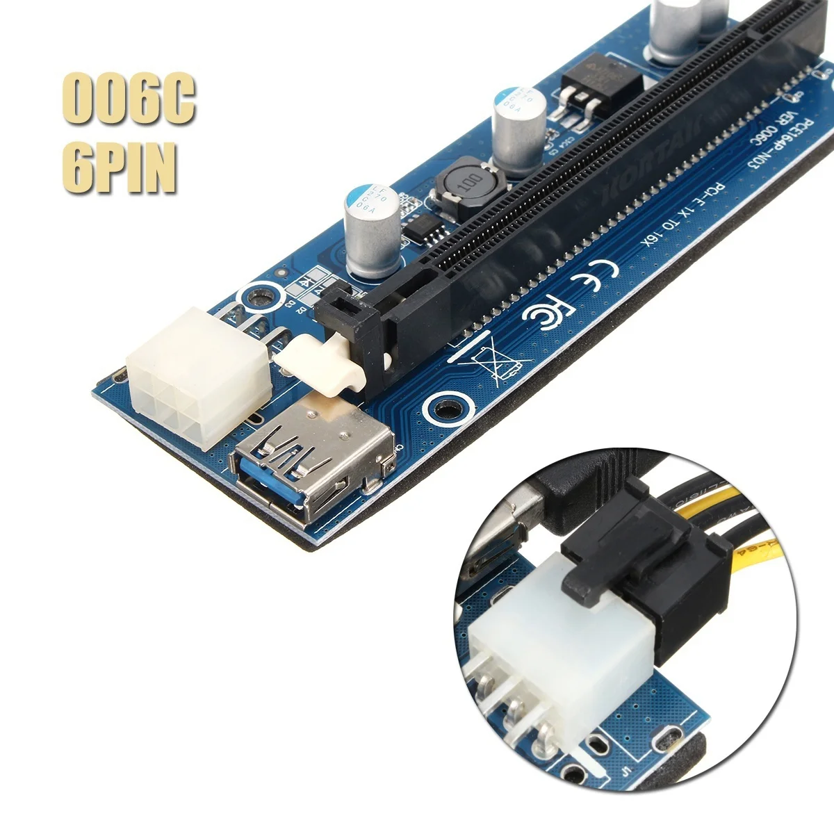 VER008S VER009S 006C PCI-E PCI 1x 16x карта майнинга Экспресс Райзера 4 емкости 60 см графическая