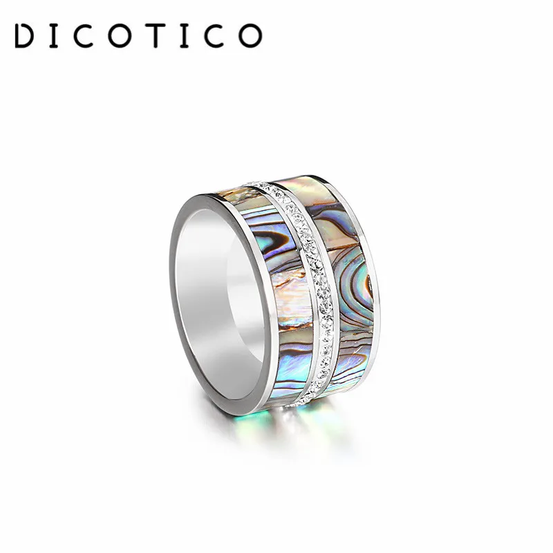 Кольцо из нержавеющей стали с фианитами для мужчин и женщин Двухслойное