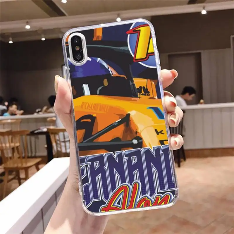 

Fernando Alonsos 14 Renault F1 Racing Phone Case Transparent soft For iphone 5 5s 5c se 6 6s 7 8 11 12 plus mini x xs xr pro max