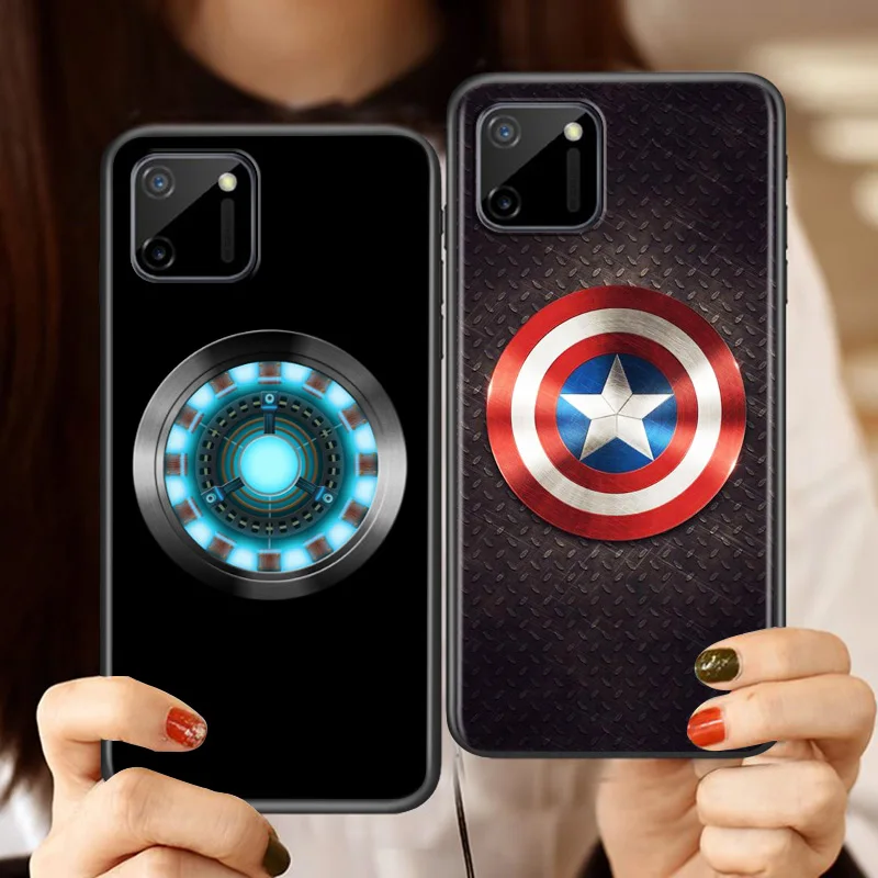 marvel avengers logo for oppo realme 5 5s 5i 6 6s 6i 7 7i 8 8i narzo 10 20 30 q3 q3i pro 5g global black phone case free global shipping
