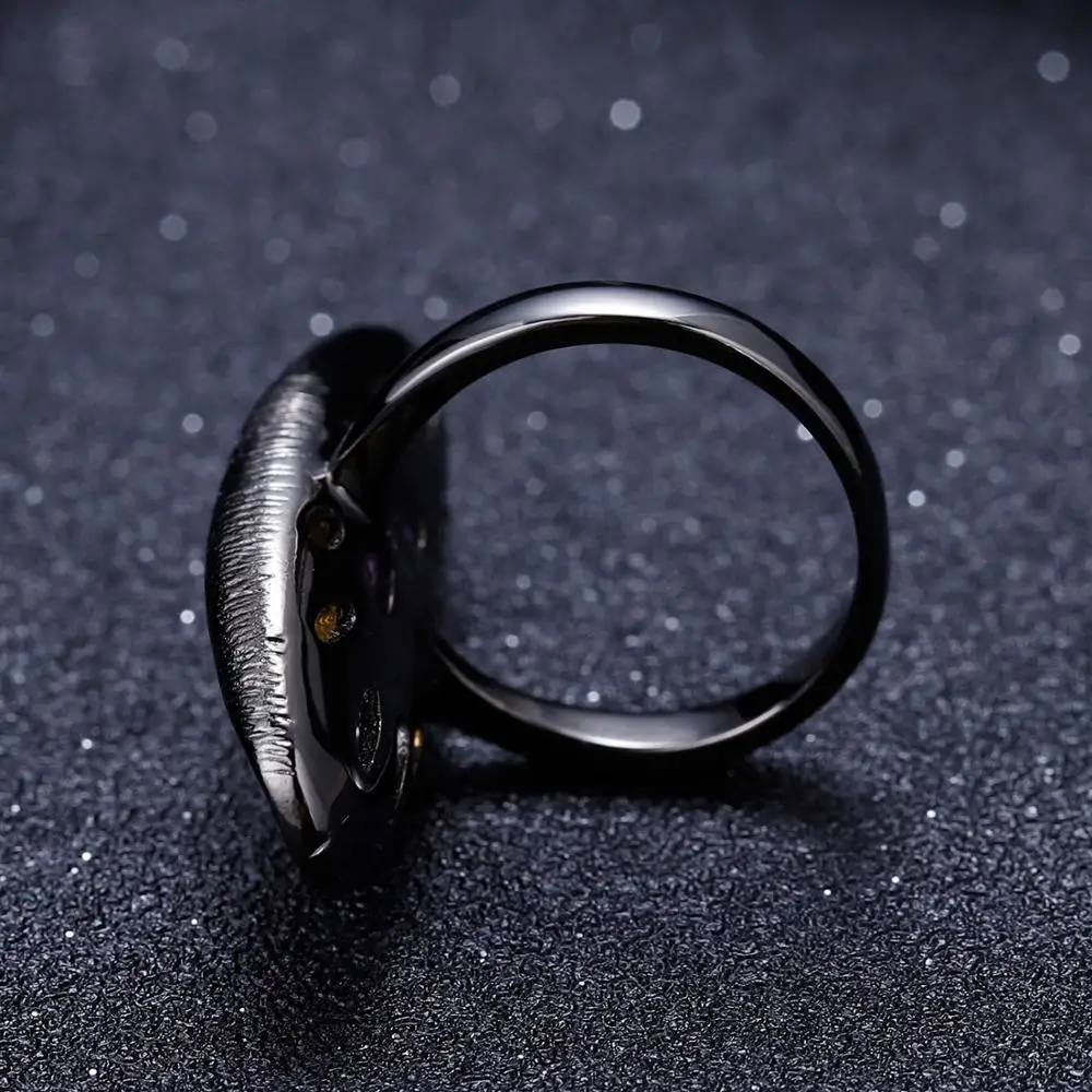 GEM'S балетные 925 пробы, Серебряные Оригинальные кольца с лимоном ручной работы для женщин, 1.35Ct Овальный натуральный аметистовый драгоченный камень, кольцо, ювелирное изделие