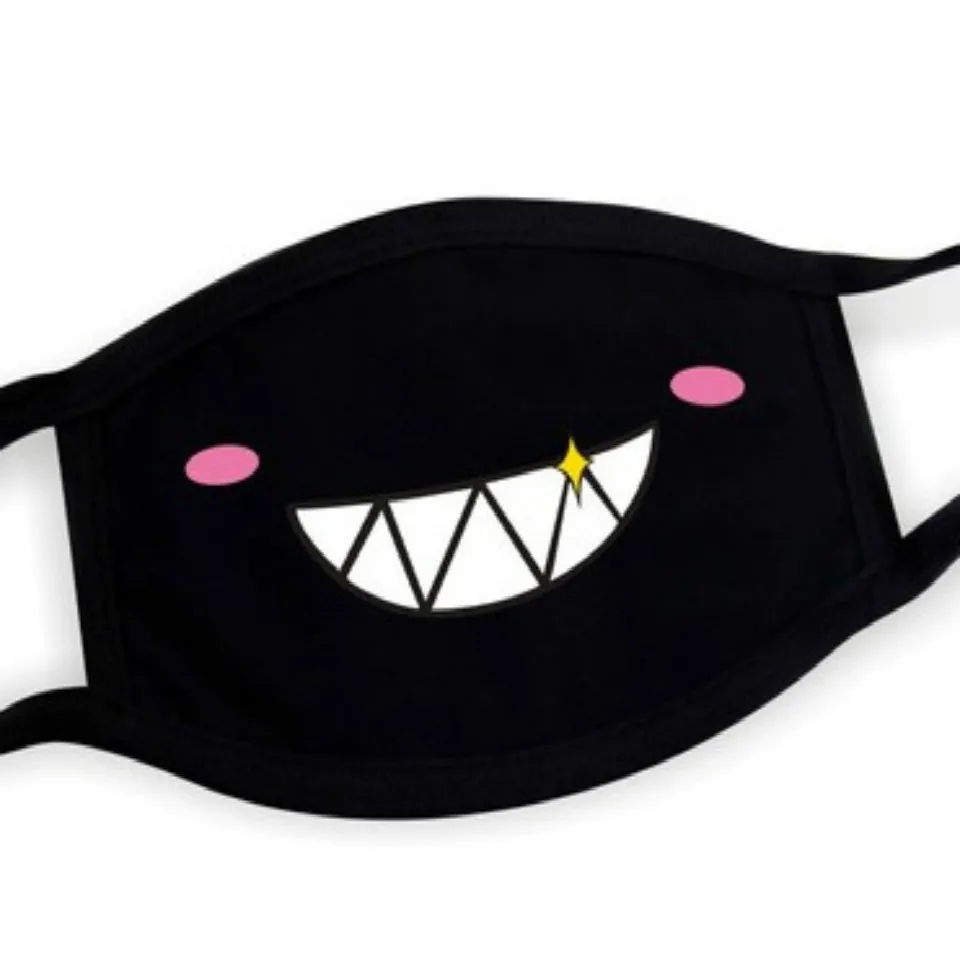 Противопыльная Мужская и женская черная маска для лица с изображением рта 1 шт./2