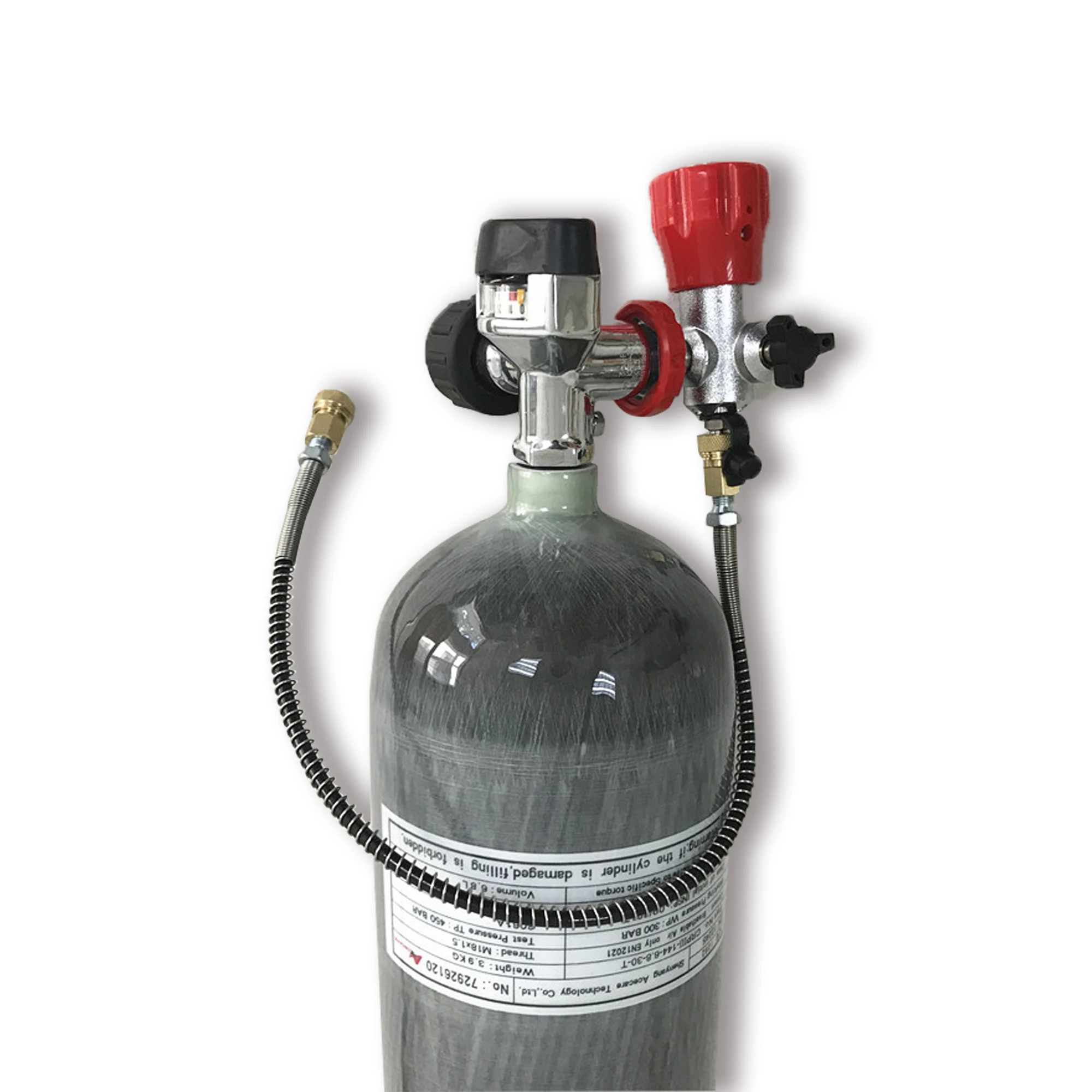 AC168201 Acecare 6.8L 300Bar CE Scuba Diving Tank PCP/HPA Carbon Fiber Cylinder Paintball With Security Valve&Filling Station