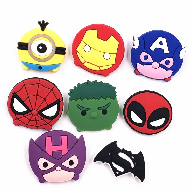 Оптовая продажа 8 шт. Аниме Железный человек Бэтмен Халк значки Marvel супер герой