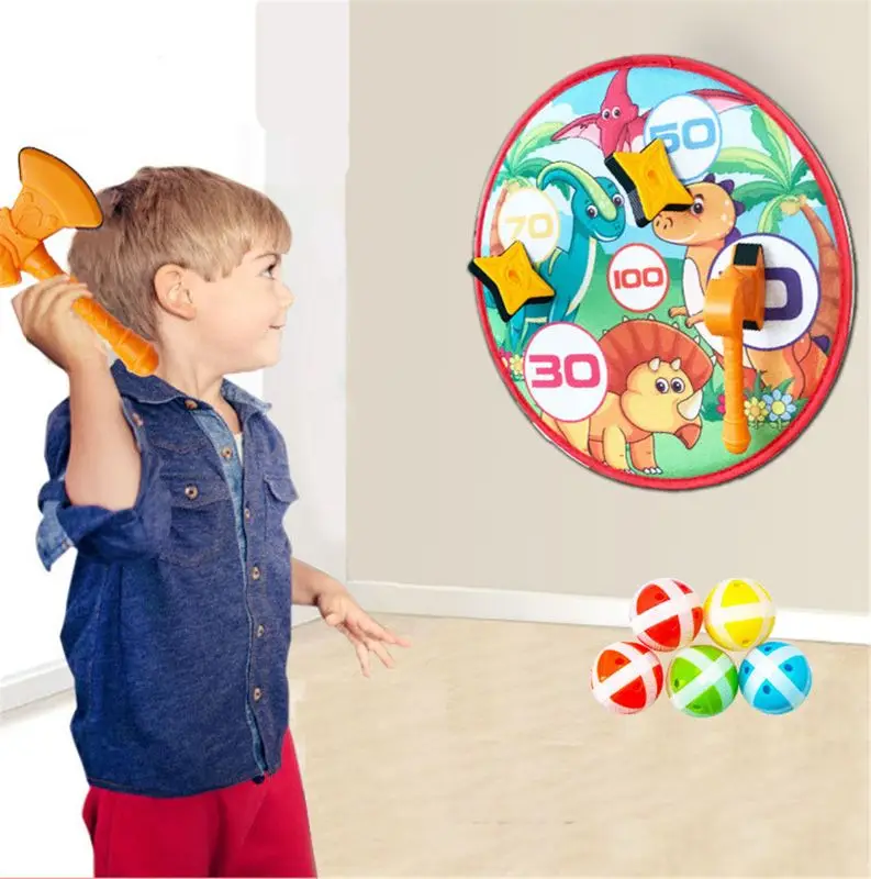 

Cartoon Sports Toys Fabrics Dart Board Set Kid Ball Target Game For Children
