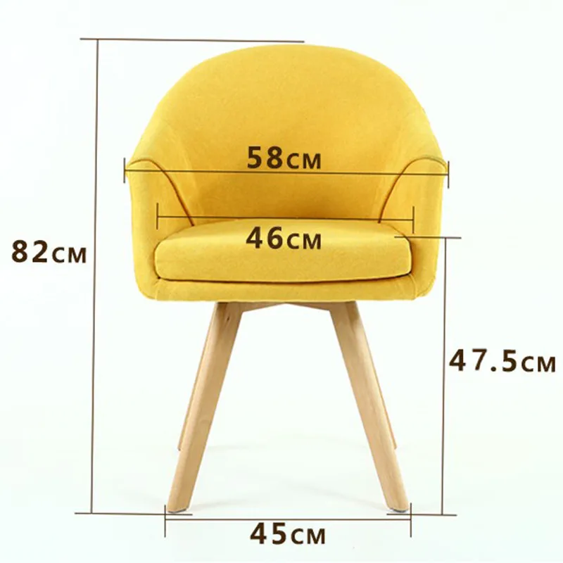 

Nordic Living Room Chair Living Room Furniture Solid Wood Coffee Chair Sofa Hotel Chair Dining Chair Leisure Chair Makeup Chair