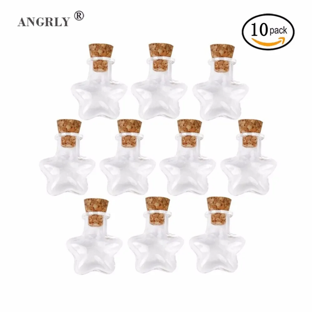 

10 Pcs Mini Small Cute Mini Cork Stopper Glass Bottles Vials Jars Containers Small Wishing Bottle Glass Craft Weddings Supply