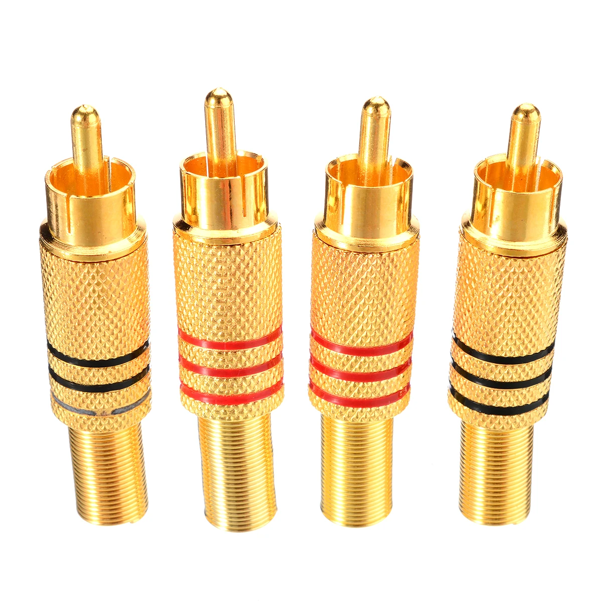 Позолоченный разъем RCA Штекерный аудио красный + черный соединитель провода для CC
