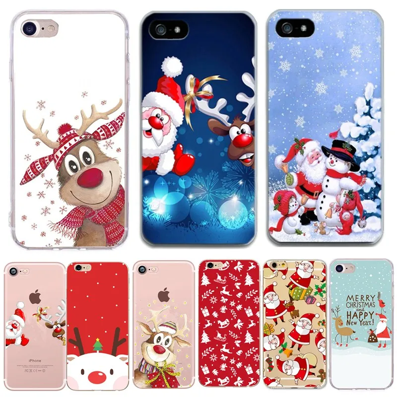 Чехлы с надписью &quotMerry Christmas&quot для Iphone xs max xr 6s 6 7 8 plus силиконовый чехол Санта
