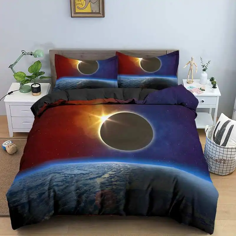

3D Galaxy Bedding Set Universe Outer Space Duvet Cover Printed Home Bedroom Decoration Bed Linen Bedclothes