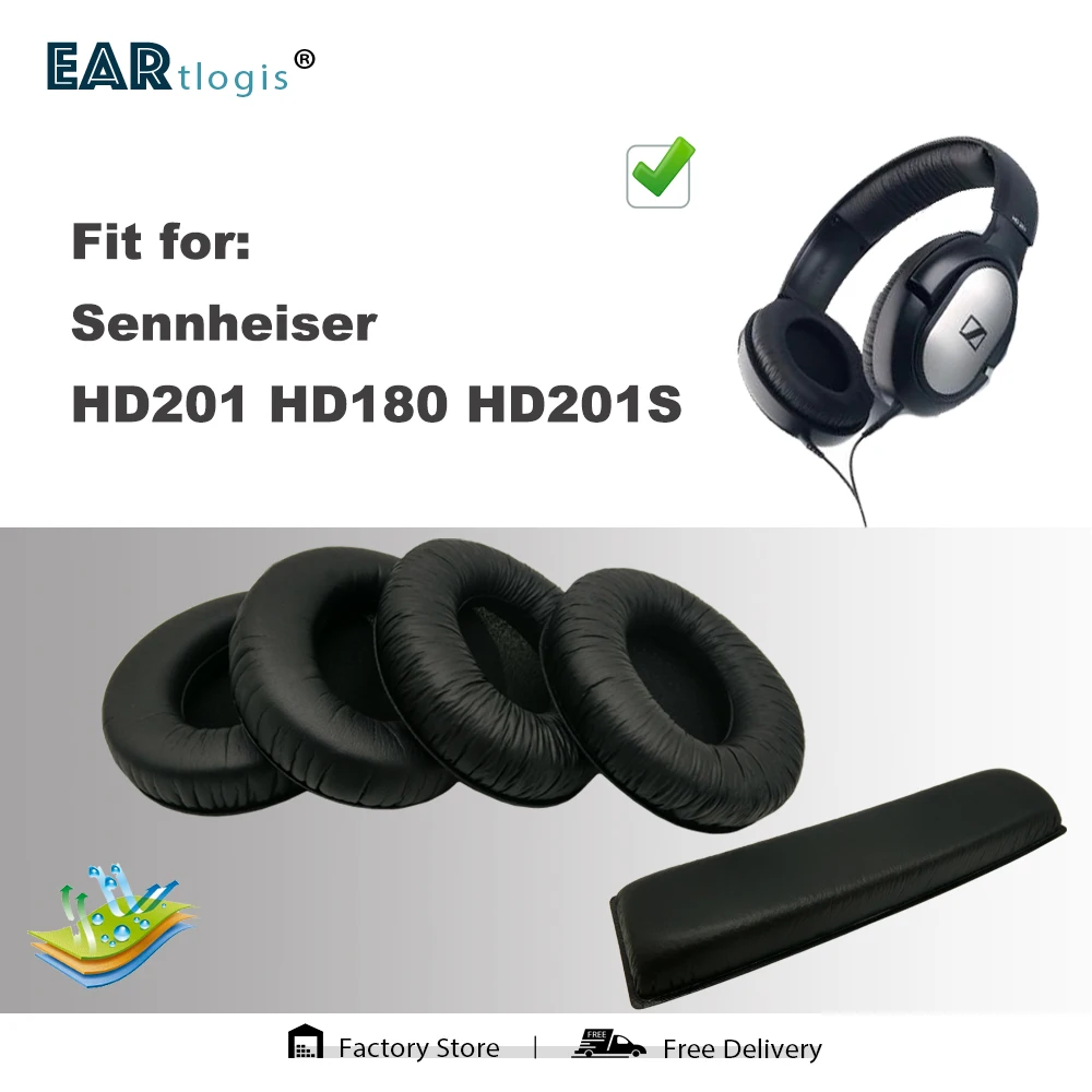 Сменные амбушюры для наушников Sennheiser HD201 HD180 HD201S кожаные наушники | Электроника