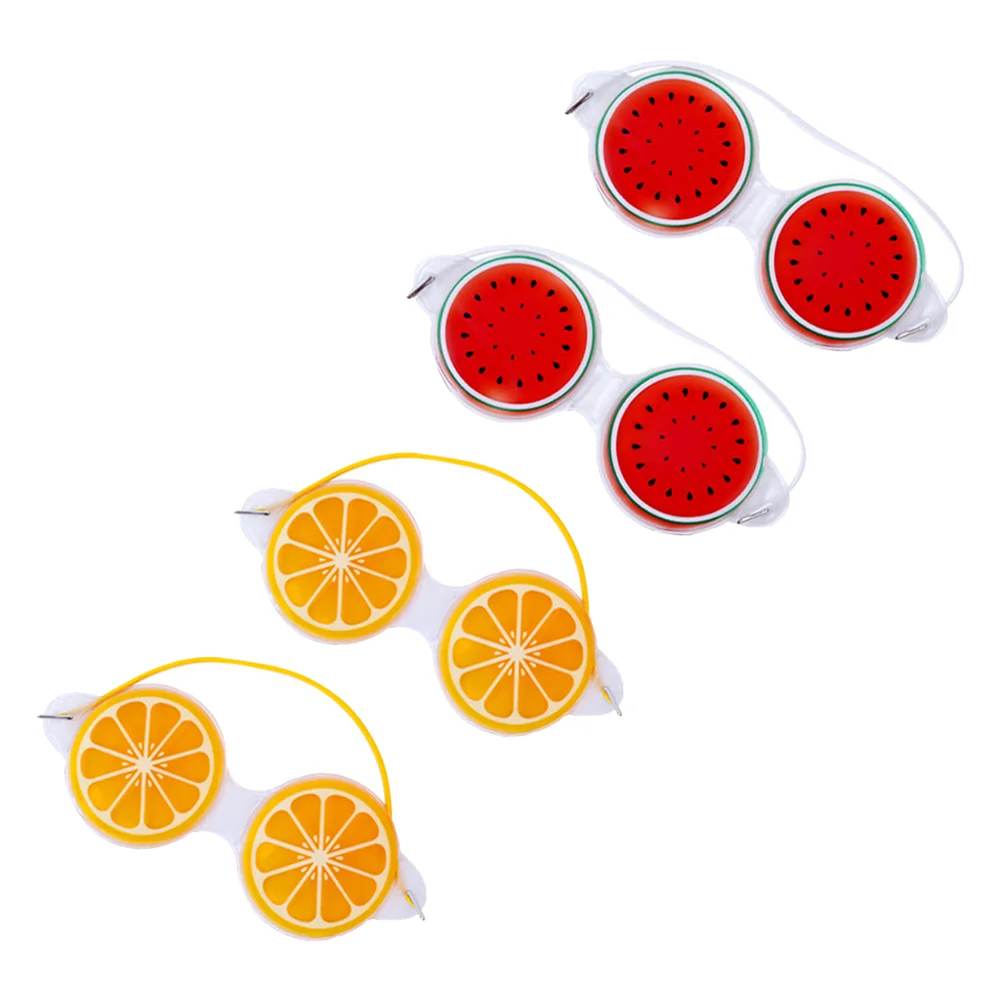 

4pcs Cooling Eye Covers Fruit Modeling Eye Covers Ice Compress Eye Covers
