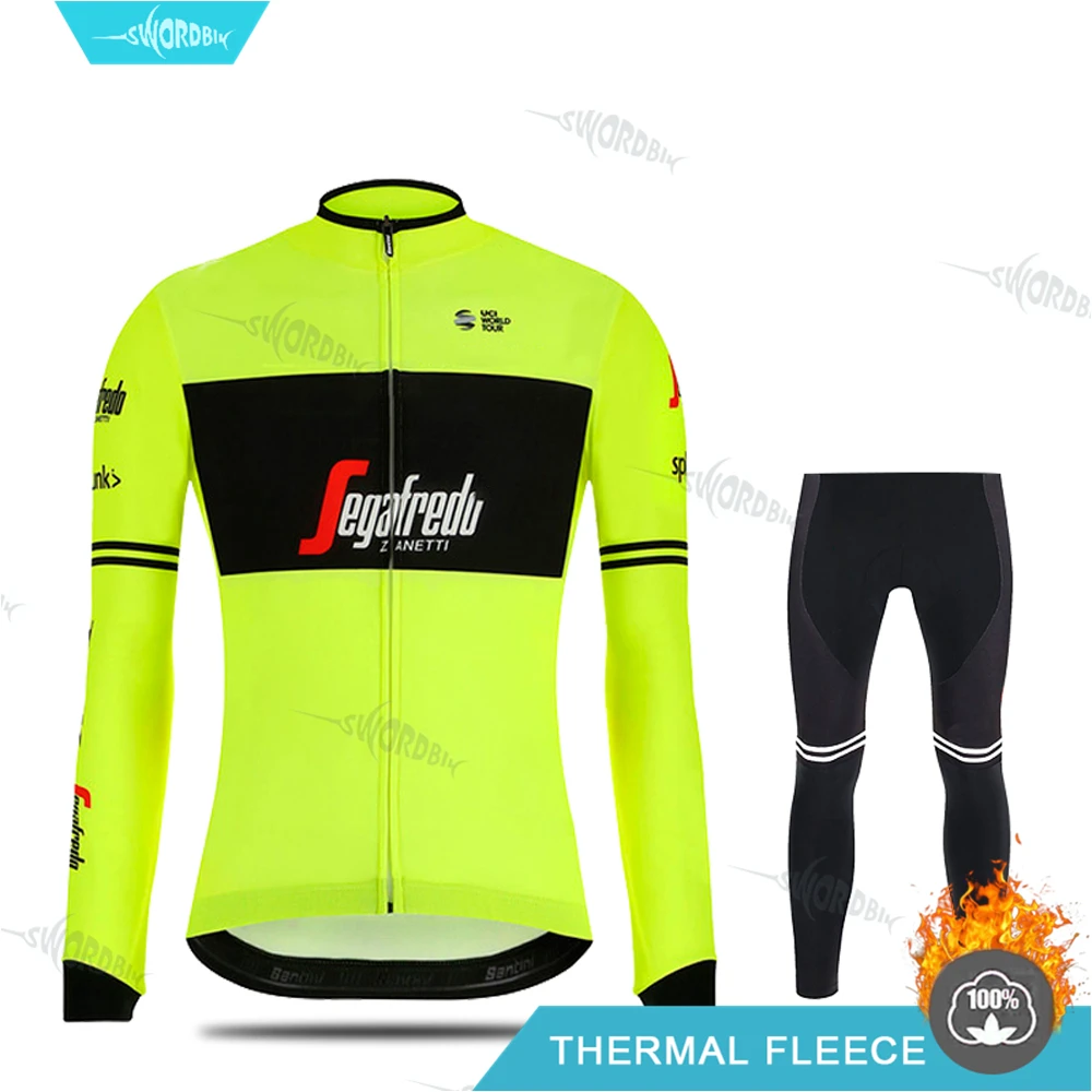 Normal Cycling Set Treking Велоспорт Джерси Pro командная одежда для мужчин зимний комплект для велоспорта Теплая Флисовая одежда с длинными рукавами теплый комплект Ropa Ciclismo Hombre - Цвет: Normal Cycling Set