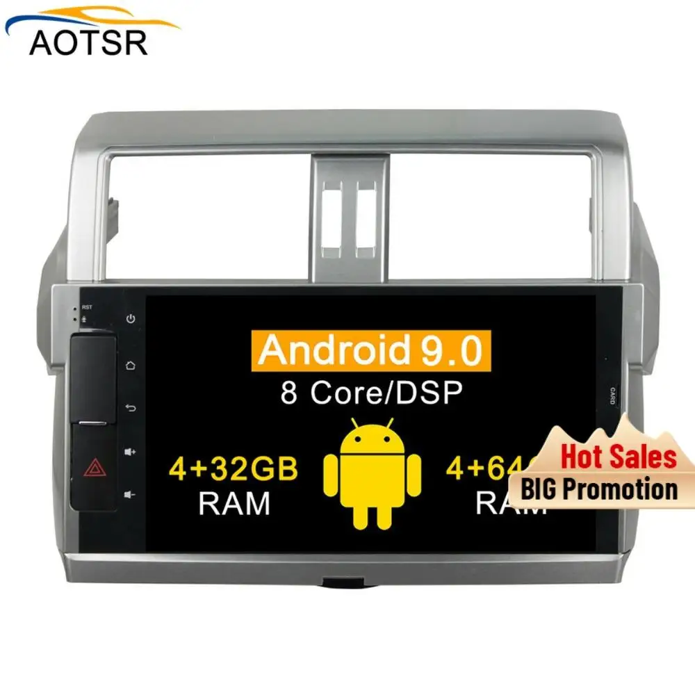 Автомагнитола с gps Navi 4 + 64 ГБ 8 ядер Android 9 0 для Toyota Prado 150 LC150 GPS 2014 2015 2016 2017 навигация BT
