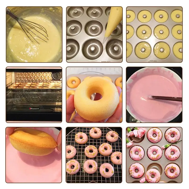 

Kapmore 1pc Donut Pan 12 Holes Heat Resistant Cake Baking Mold Kitchen Bagel Mold DIY Baking Tools Accessories