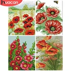 HUACAN DIY Вышивка крестиком цветы 11CT 14CT Вышивка Рукоделие наборы крестиком цветочные наборы белый холст украшение для дома