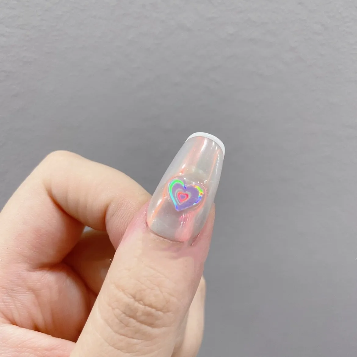 Aurora Laser Heart Nail Art Sticker 3D Dynamic Glass Adhesive Decals Manicure DIY Metal Nails Design | Красота и здоровье