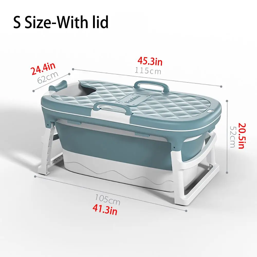 

Folding Bathtub Portable Adult Children's Bath Tub Family Home Bathroom SPA Sauna Soaking Comfortable Shower Tub with Lid