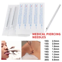 100pc 12g13g14g15g16g piercing needles sterile disposable body piercing needles 12g for ear nose navel nipple