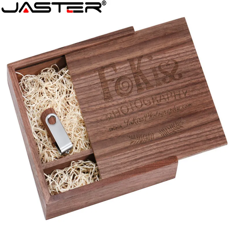 JASTER 1 шт. бесплатный логотип ореховый фотоальбом уникальный деревянный usb +