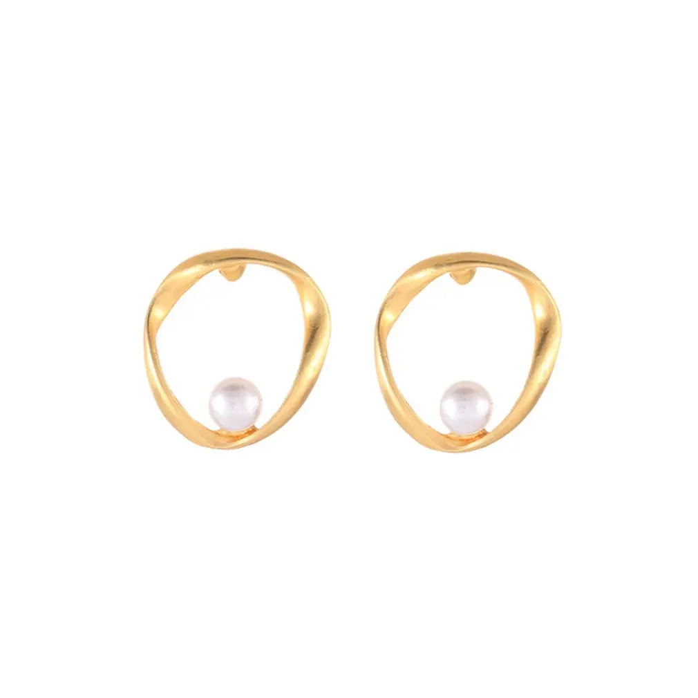 

Silver Needle Matte Pearl Good Looking Earrings Korean Earrings Simple Fashion Beautiful Irregular Earrings