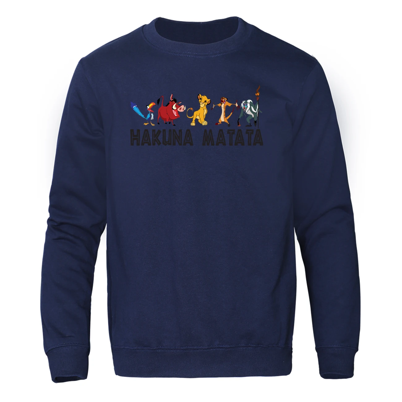 Navy Blue Брендовая толстовка с принтом «Король Лев друзья», Мужская толстовка, повседневная спортивная одежда в стиле аниме, мужской осенний пуловер, зимняя уличная одежда в стиле Харадзюку - Цвет: Navy Blue