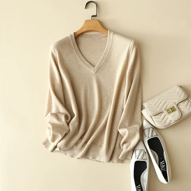 

masigoch autumn winter cable knit 100% cashmere sweater v neck womens