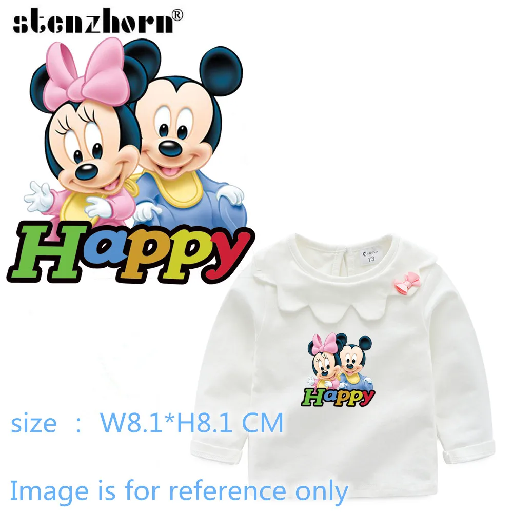 Наклейки с Микки и Минни теплопередача для одежды утюжок плавная футболка