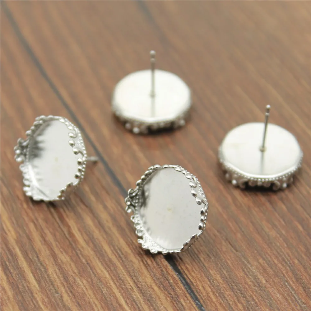 

Accessories for jewelry charm DIY 12mm Round earring setting 10pcs