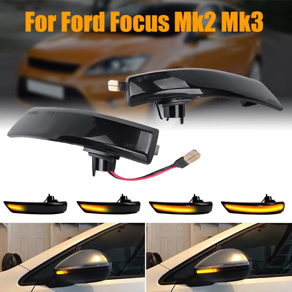 2 шт. Динамический светодиодный крыло мигалка светильник для Ford Focus Mk2 Mk3 Зеркало