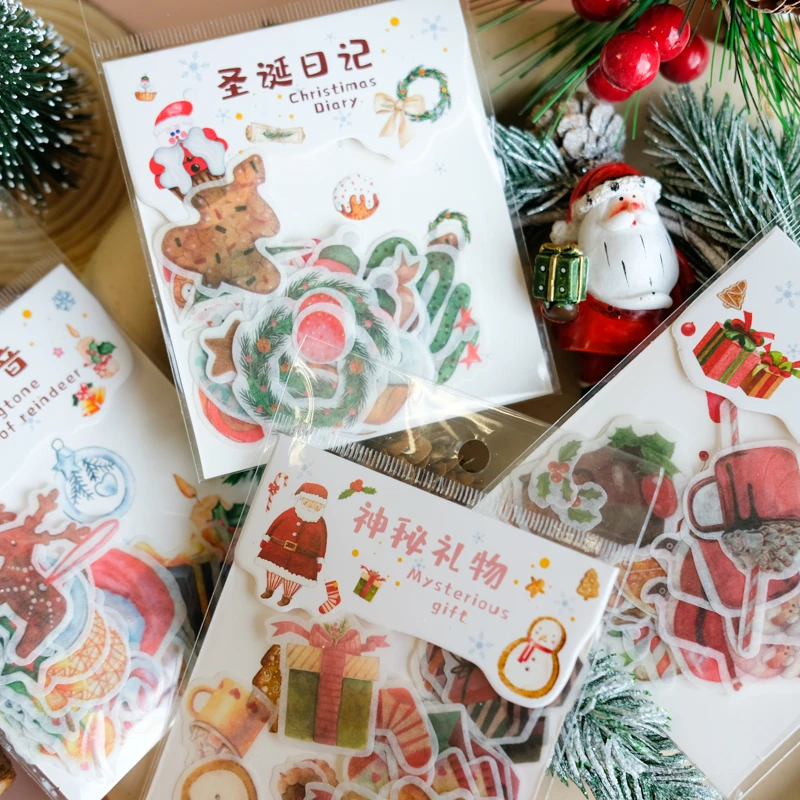 40 шт./лот с Рождеством бумажная наклейка декоративный дневник скрапбук