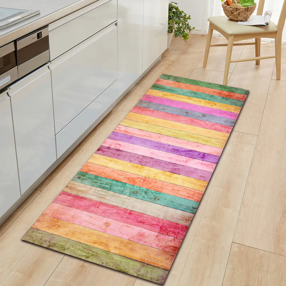 Цвет дерева зерновой коврик входная дверь дома Кухня Спальня прихожей тапочки