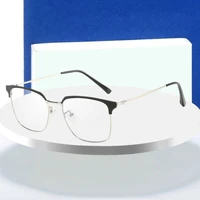 retro anti blue ray optical glasses metal frame glasses for men and women business style full rim rectangle eyewear