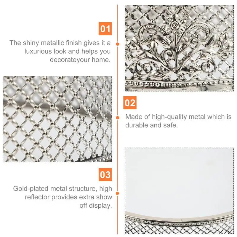 

2Pcs Antique Round Metal Cake Stand Cupcake Display Holder Party Decoration