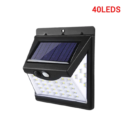 40LEDS Светодиодный уличный фонарь на солнечной батарее PIR датчик движения Солнечный садовый светильник Открытый водонепроницаемый солнечный светильник s для фонаря садовая лестница украшение - Испускаемый цвет: 40LEDS