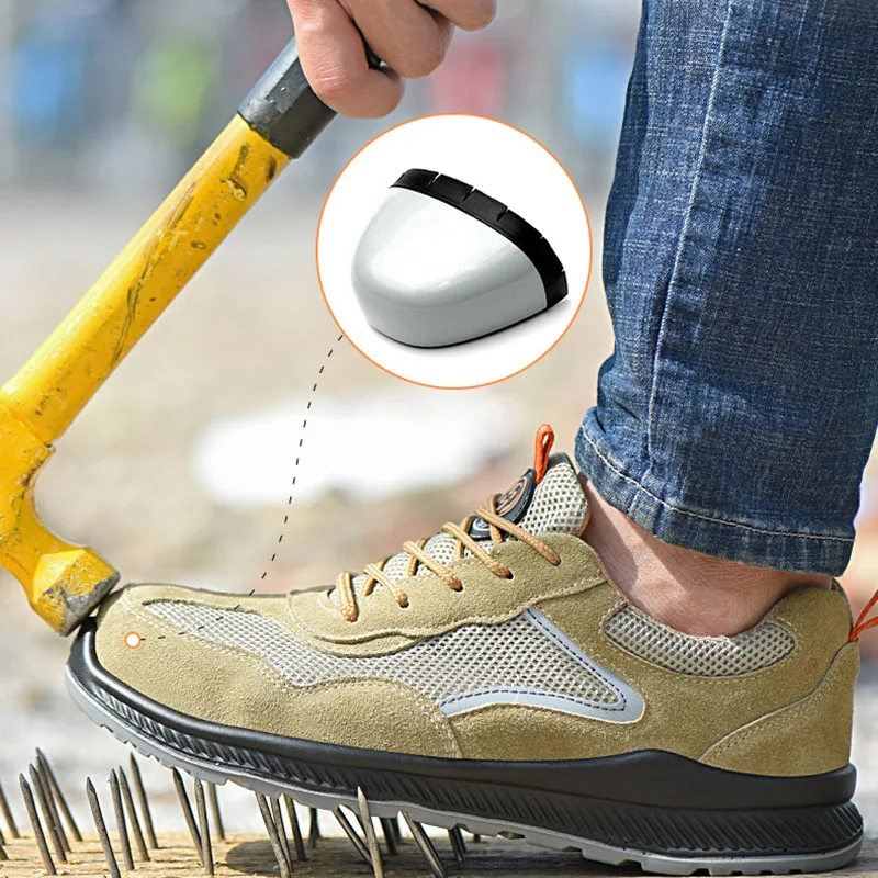 Drop shipping 6KV insulation men safety shoes steel toe cap breathable leather mesh work sneakers plus size ROXDIA RXM263 | Обувь