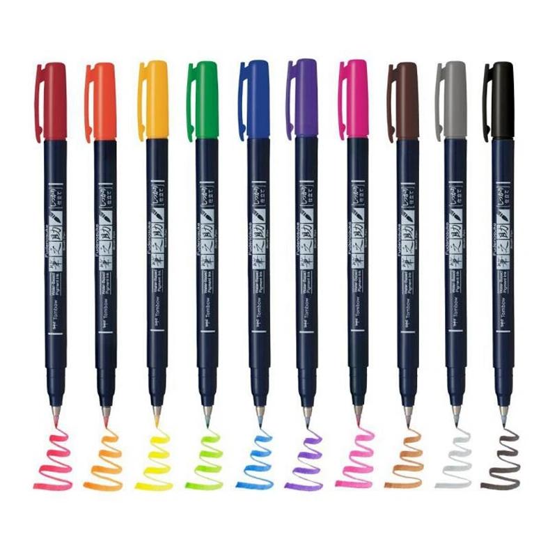 Ручка-кисть Tombow для каллиграфии многоцветная ручка-маркер мягкий почерк школы