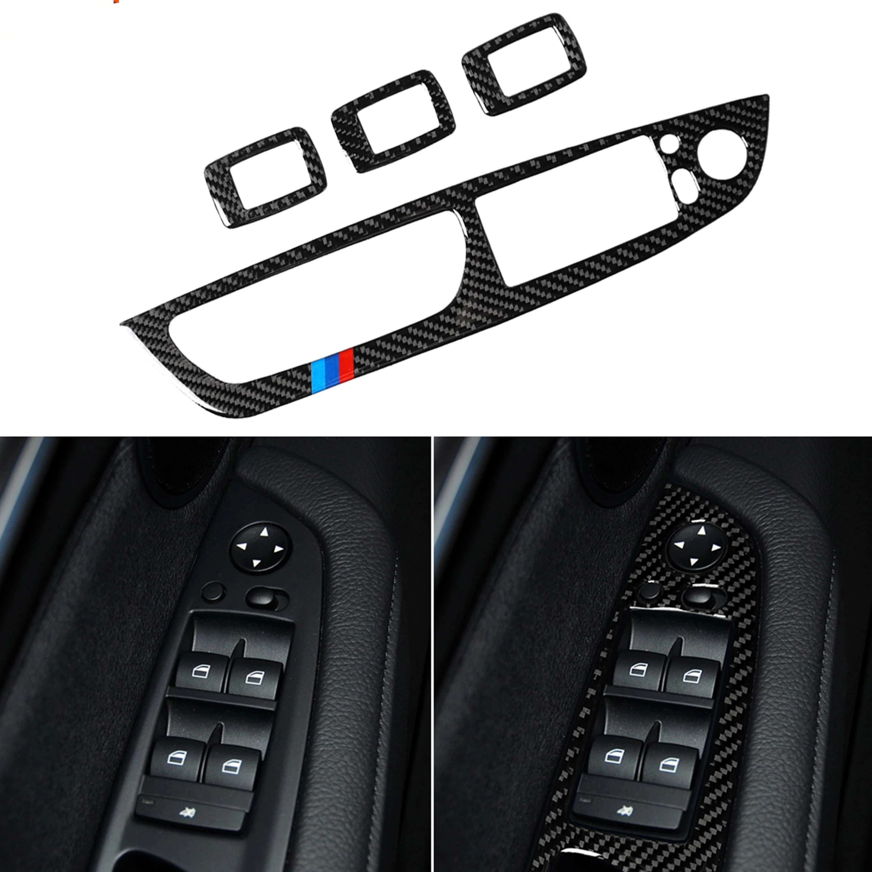 

Carbon Window Lifter Button For BMW X5 E70 2008 -2013 X6 E71 2009-2014, Door Frame, Armrest Panel, Sticker Trim, Car Accessories