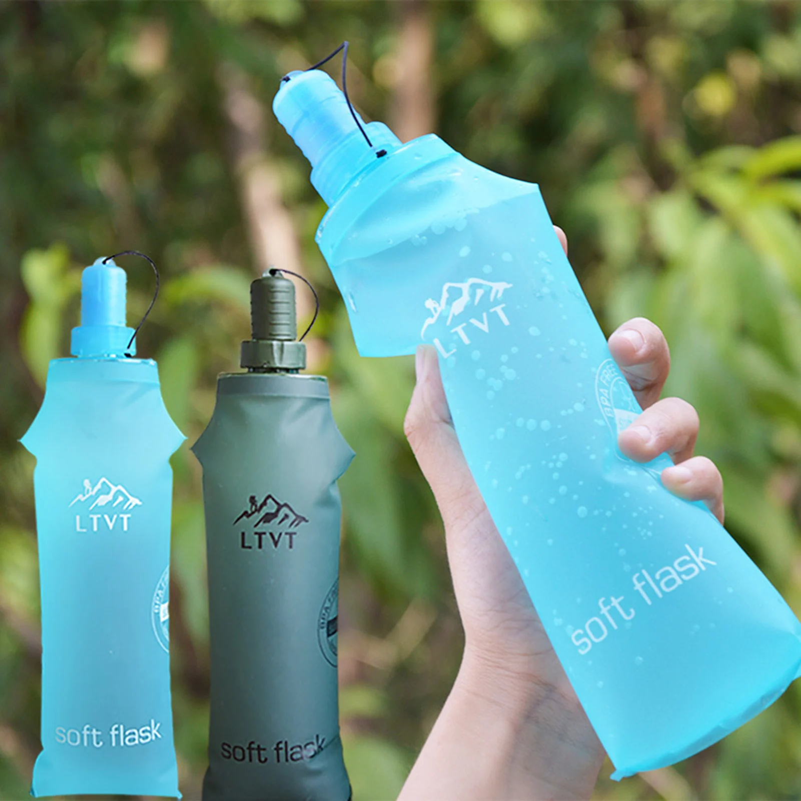 Термополиуретановая Складная мягкая фляжка Спортивная бутылка для воды бега