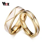 Vnox 2 шт.лот золото-цвет Обручальные кольца Кольца For Love матовая отделка Нержавеющая сталь Для женщин Для мужчин ювелирные изделия