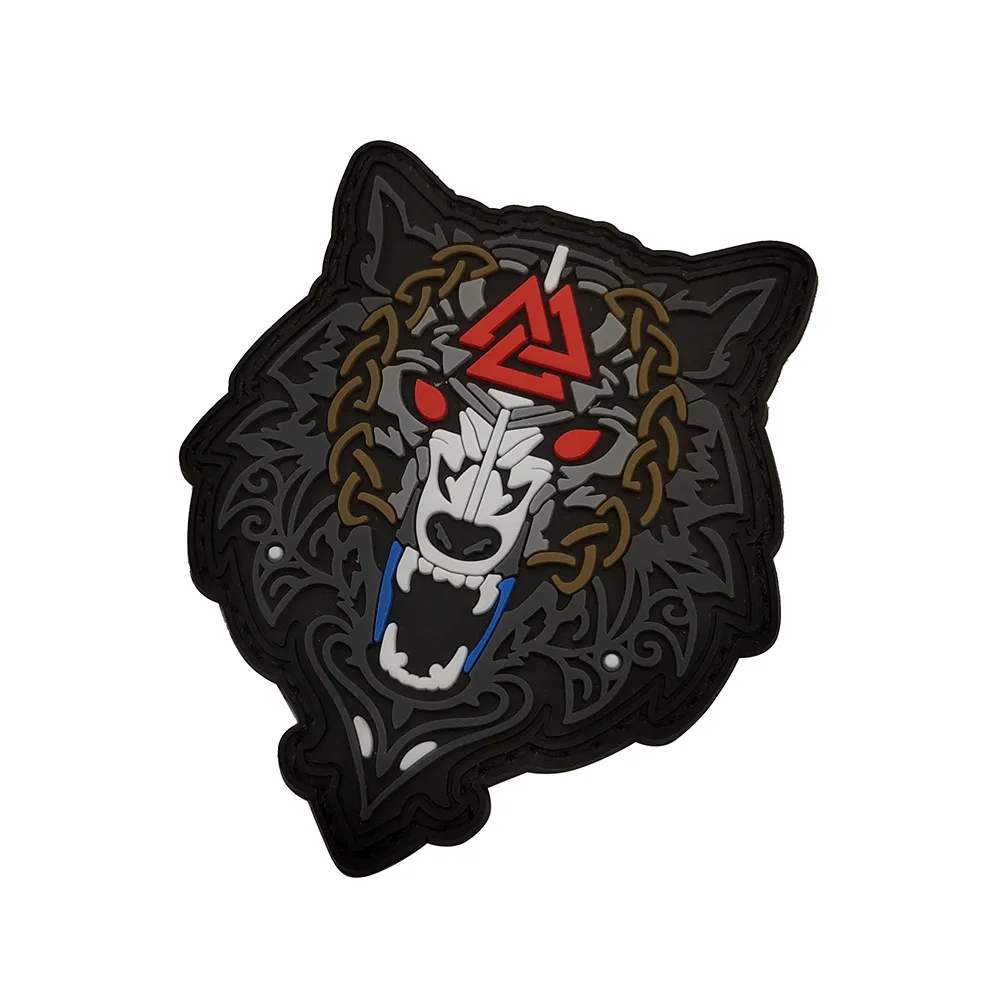 Оригинальная модель Odin Valknut Wolf ПВХ-патч военная тактический Браслет для рюкзака |