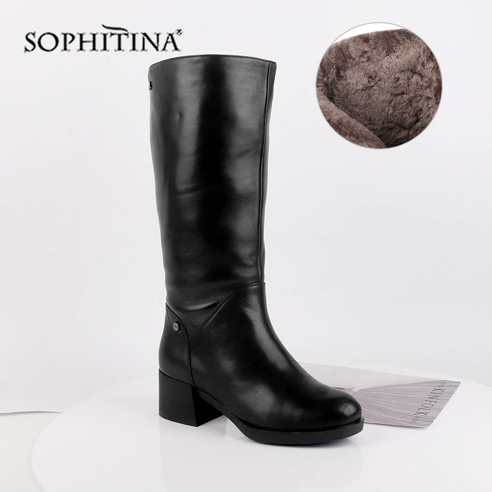 SOPHITINA/удобные ботинки с круглым носком Высококачественная модная обувь до колена