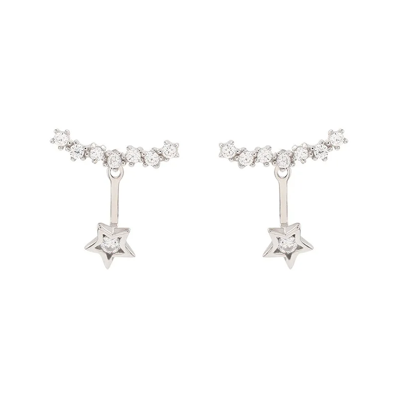 Посеребренные серьги гвоздики со звездами для женщин и детей Женские Ювелирные
