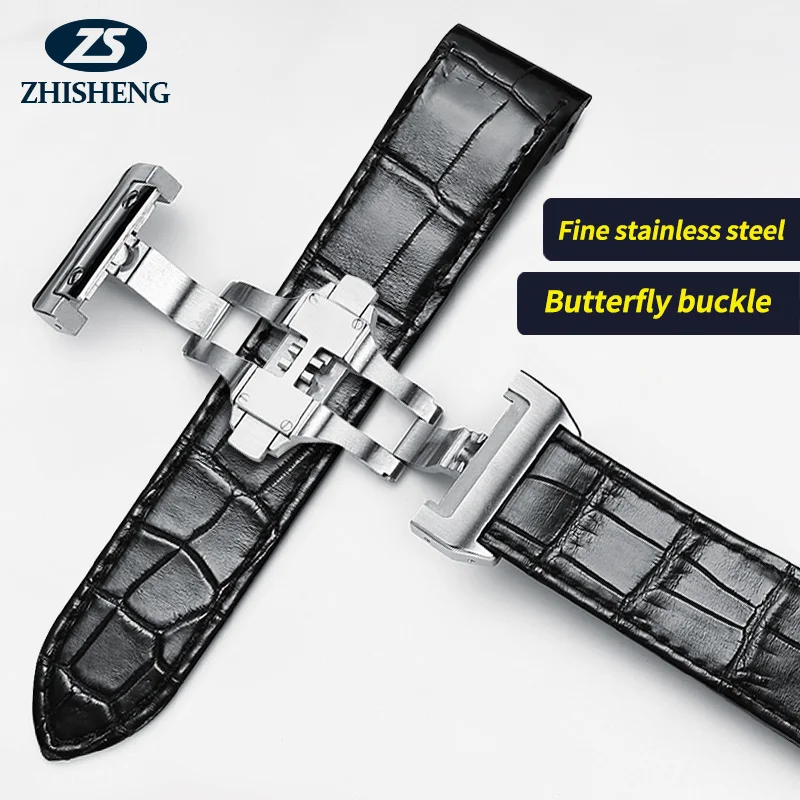 Роскошные мужские часы с ремешком из крокодиловой кожи 20 мм 23 черные модные