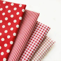 160x50cm red jade dotted striped plaid twill pure cotton cloth making bedding clothing fabric handmade home decoration
