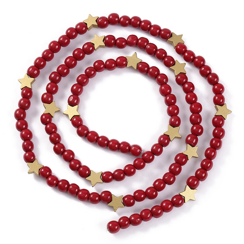 Новинка рождественские деревянные подвесные бусины круглые индивидуальные