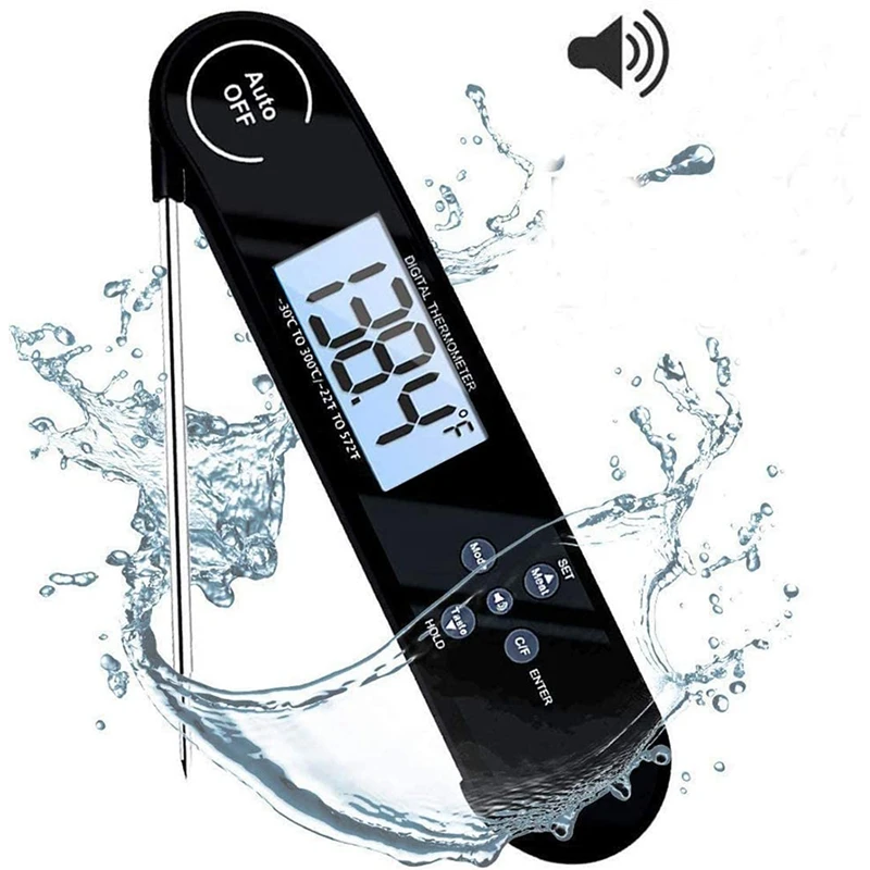 

Meat Thermometer,Instant Read BBQ Thermometer,Food Thermometer with Folding Probe,for Cooking,Outdoor Grilling
