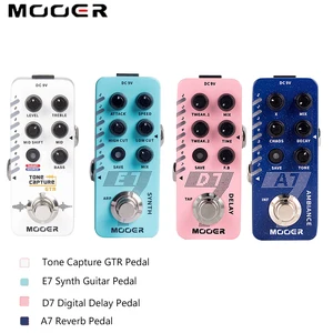 MOOER Guitar Bass Effect Pedal A7 AMBIENT REVERB / E7 Synth / Tone Capture GTR Infinite Sustain Buffer Bypass New Reverb