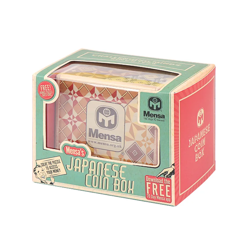 Mensa Japanese Coin Box Wooden Compartment Magic Trick Brain Teaser Logic Educational Puzzle Kids Wood Toy Gift|Пазлы| |